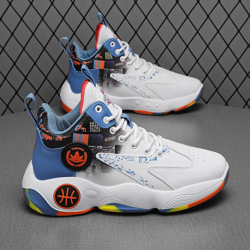 Sports High Top Basketball Sneakers For Men Walking Style Shoes Height Increasing Casual Shoes