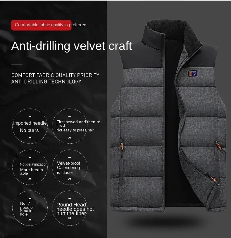 Self Heating Vest Men Electric Keeping Warm Stitching Unisex Warming Heated Vest Thermal Winter Jacket