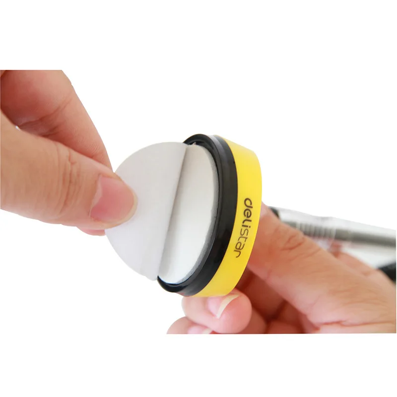 Deli 0.5mm Rotating Desk Pen Adhesive Type Desktop Counter Pen Black Ink Model 6793