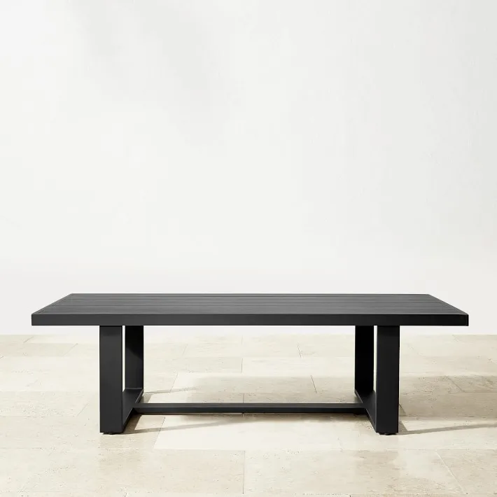 hotel outdoor furniture Crafted of enduring Aluminum frame outside garden set rectangle Metal Coffee Table