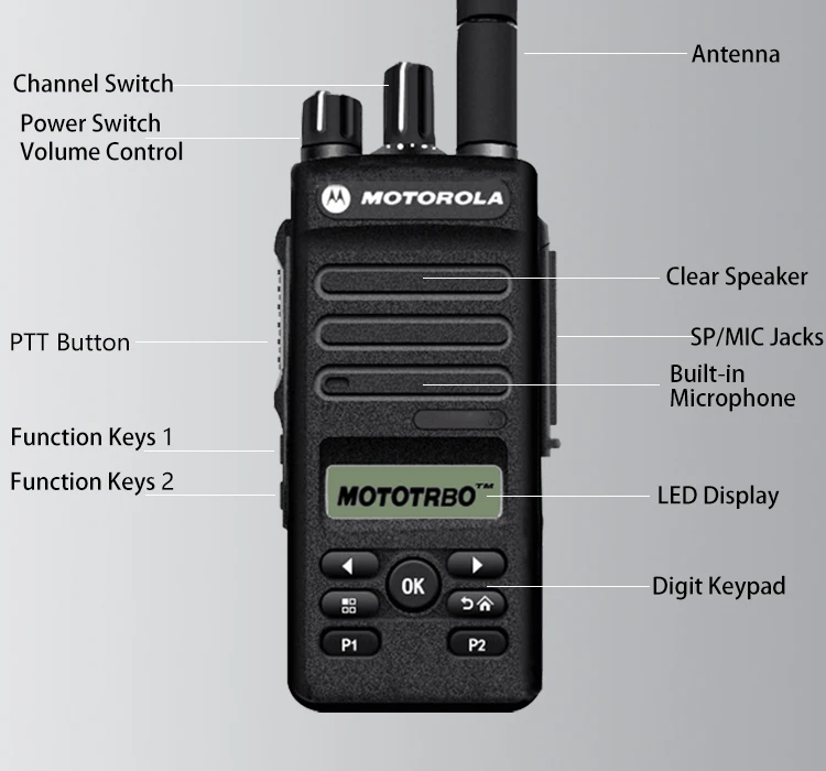 Motorola Xir P I Vhf Walkie Talkie Dp Dmr Handheld Radio Xpr