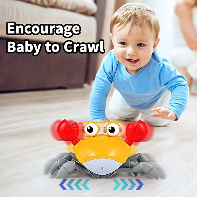 Crawling Crab Tummy Time Baby Toys Sensing Interactive Walking Dancing