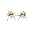 Pearl Stud Earring Earrings 14 Karat Gold Pearl Spider Stud Earring Halloween Women Earrings