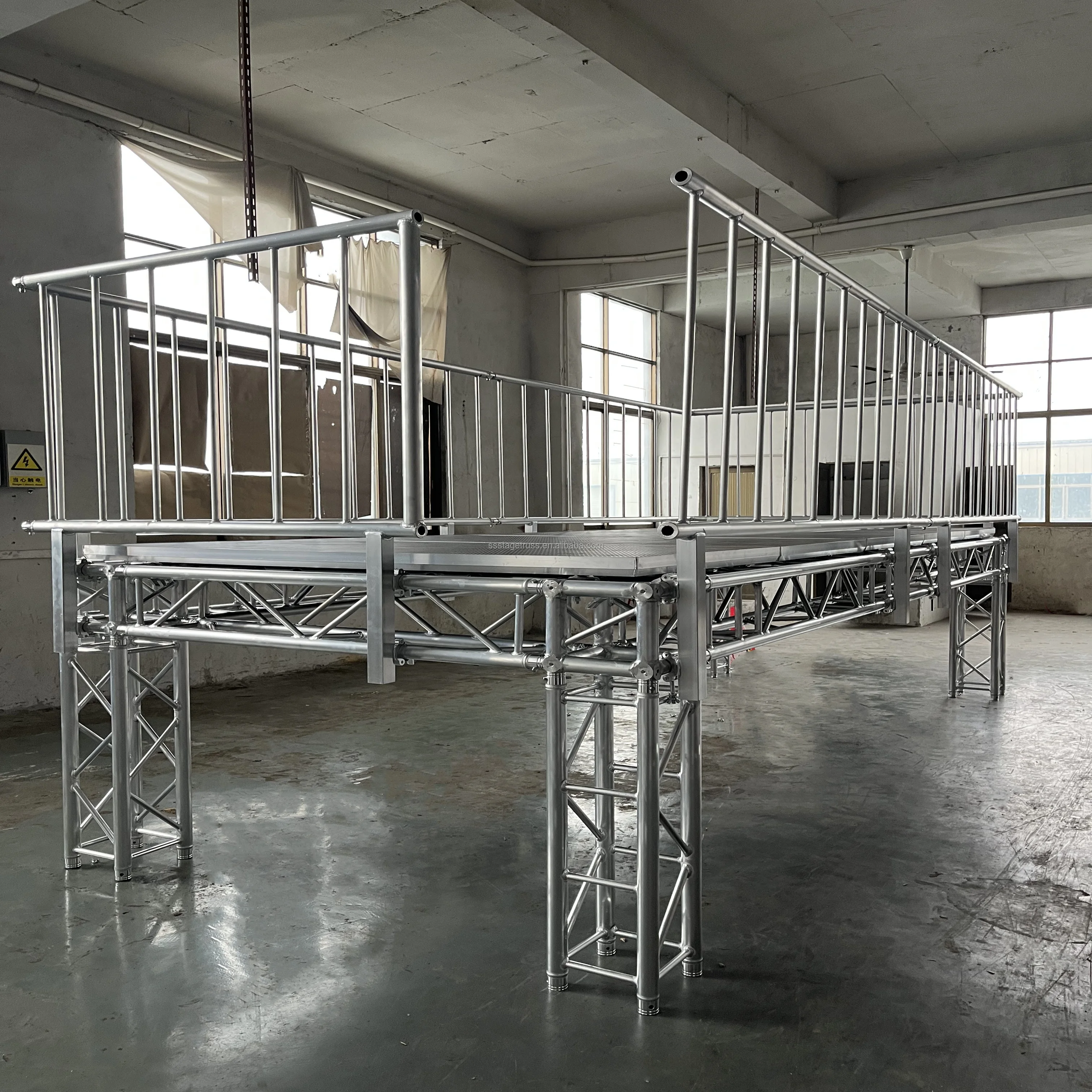 Customized Truss Stage Platform Heavy Duty and Light Weight Spigot Truss Stage View Platform Aluminum Alloy Gallery Corridor details