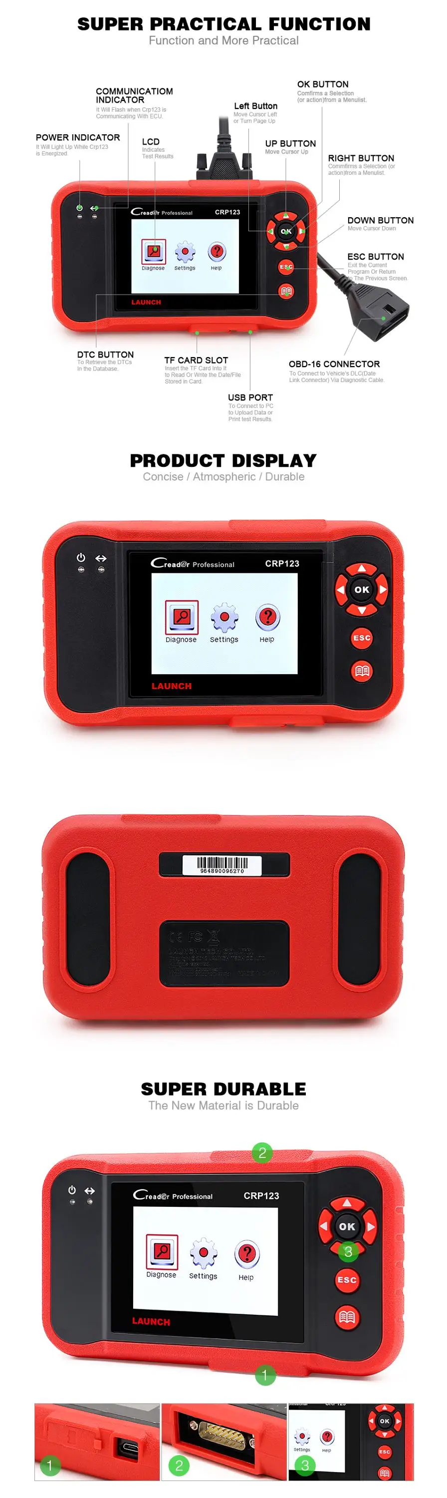Automatic Transmission Diagnostic Tools Launch Creader Crp123 Obd Code Reader Car Diagnostic