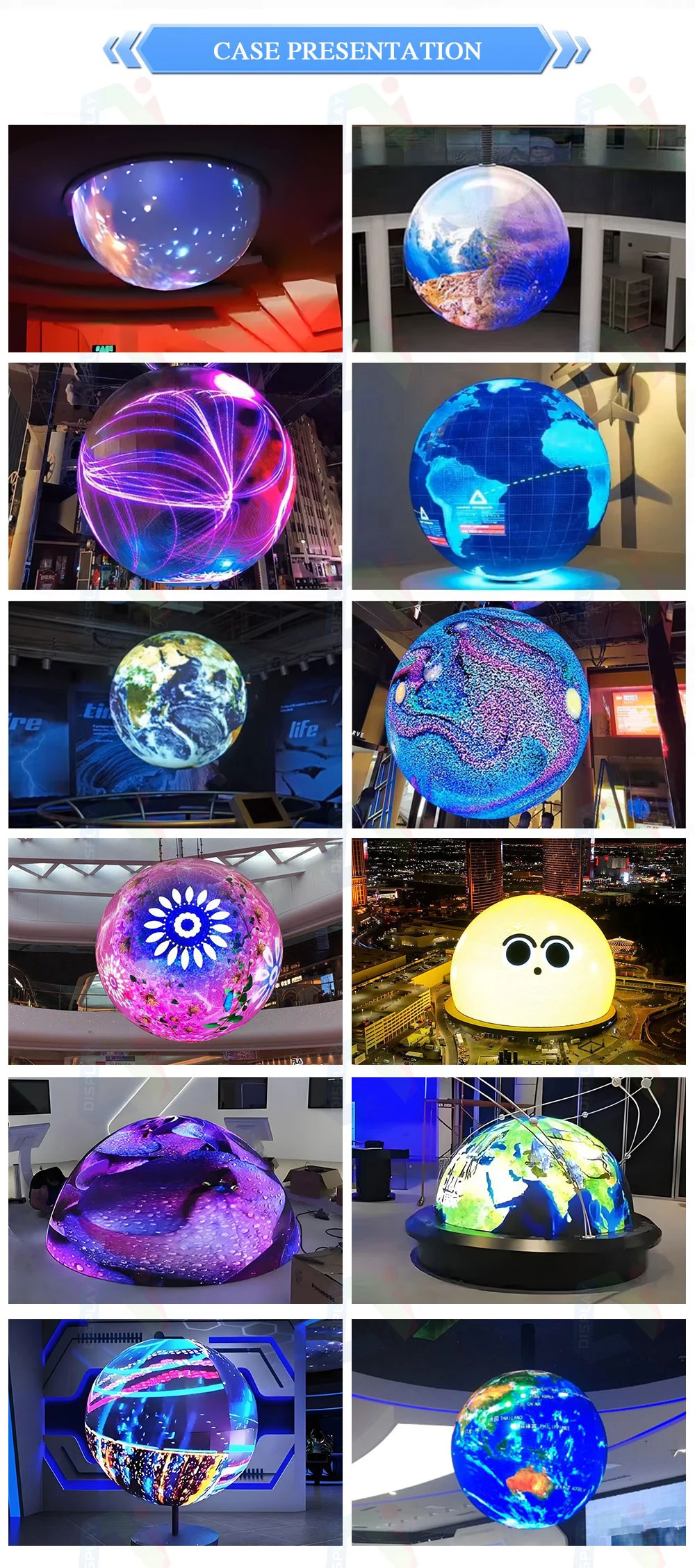 Creative Sphere LED Screen Customized Size Flexible Large Full Color Ball Spherical Shape Globe LED Video Display Video Wall details