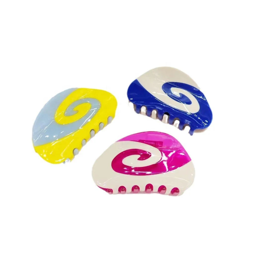 Rainbow shell acetic acid clip Creative vortex fashion girl simple shark clip senior sense personality hair accessories