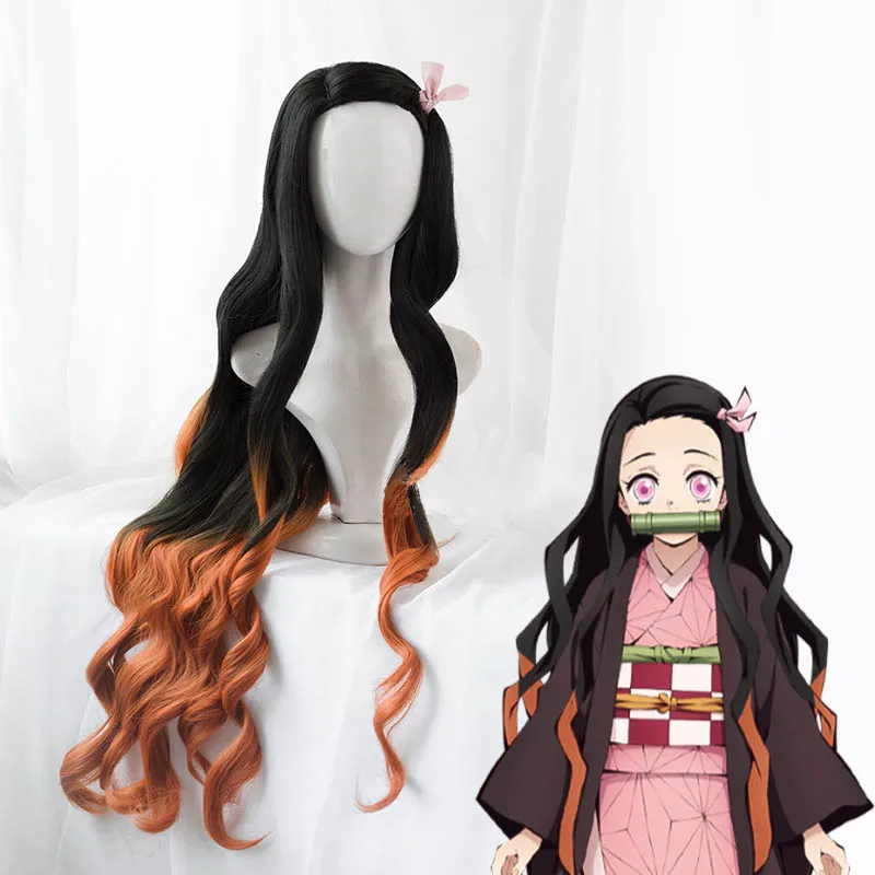Kids Anime Demon Slayer Kimetsu no Yaiba Nezuko Cosplay Wigs