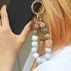Bangle Amazon Hot Sell Leopard Silicone Key Chain Bangle Silicone Wooden Beads Mommy Bracelets