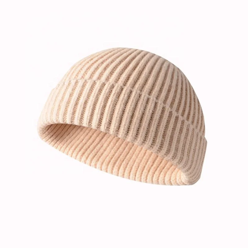 High Quality Winter Plain Dyed Beanie Hat Custom 100% Acrylic Warm Knitted Beanie Custom Logo