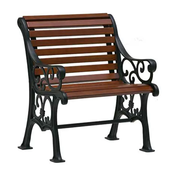 cast iron and wood garden chair