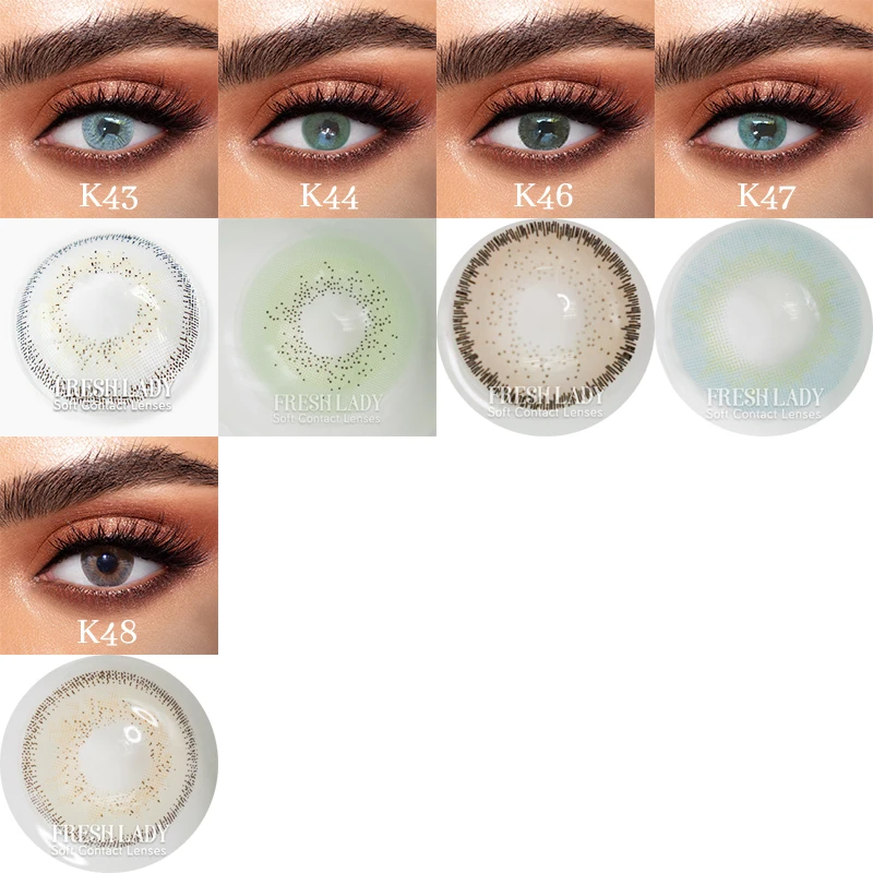 Liangguo Fog Pearl Brown soft eye colored natural contact lenses fresh lady
