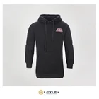 Black Black Hoodies Letusi Custom Logo Fleece Heavy Pullover Black Hoodie Sweatshirt With Drawstring