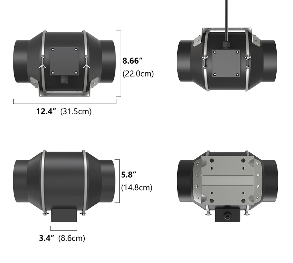 Inline Duct Fan, 110v, Battery Powered - detail 10
