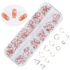 Nail Decorations New Nail Art Jewelry Tools Nail Drill Electroplating Rivets Metal Decorations Rose Gold Hollow Rivets Boxed