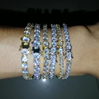 Bracelet BB019 3mm 4mm 5mm Bracelet CZ Tennis Chain Brass 1Row Bling Bling Hip Hop Iced Out Jewelry