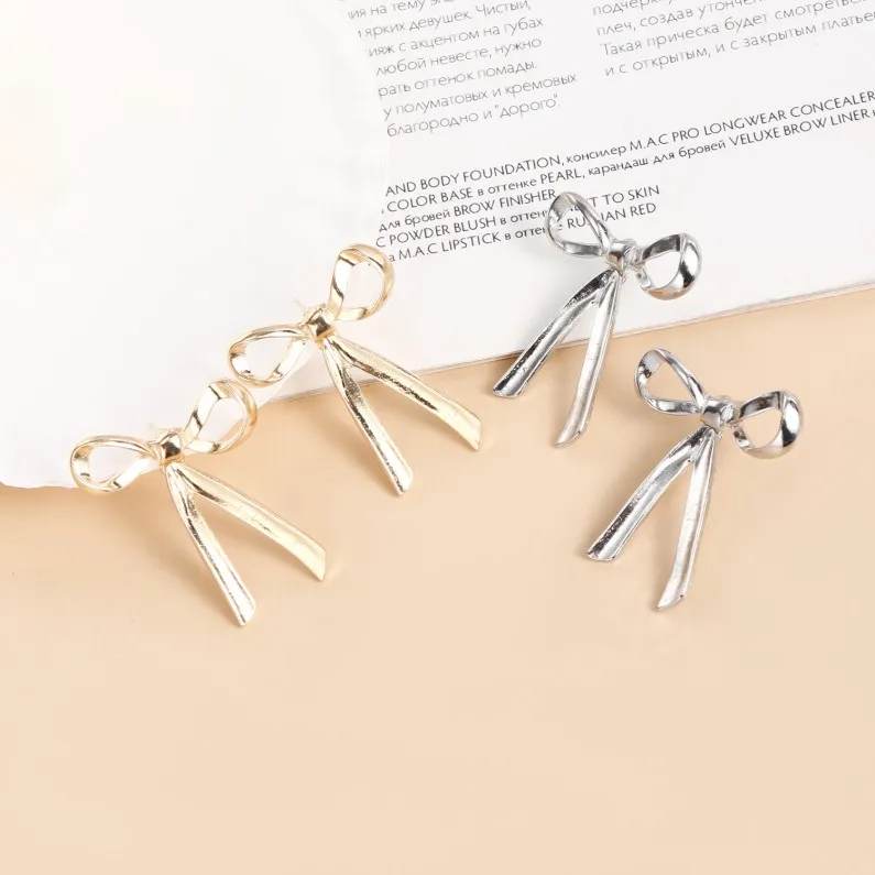 High Quality Bow Knot 925 Sterling Silver 18k Gold and Silver Pendant Earrings Women Luxury