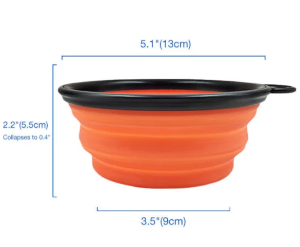 Pet Water Feeding Travel Portable Bowl Foldable Silicone Collapsible Dog Pet Food Silicone Feeding Bowl