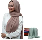 Pleat Scarf Scarf Women Hijab Wholesale 23 Colours Collection Solid Muslim Pleat Scarf For Women Cotton Crinkle Hijab