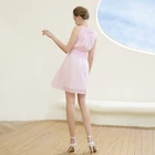 Ladies New Arrival Origin Design Elegance Pink Plaid Ruffled Skirt Summer Ladies Dress
