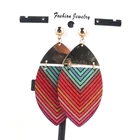 Earrings 2021 Gold Metal Drop Wooden Earrings