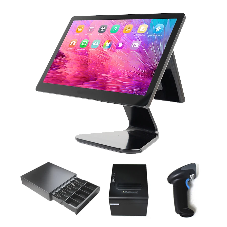 Cashier Counter Table For Restaurant Nfc Terminal Pos Equip Dual Touch