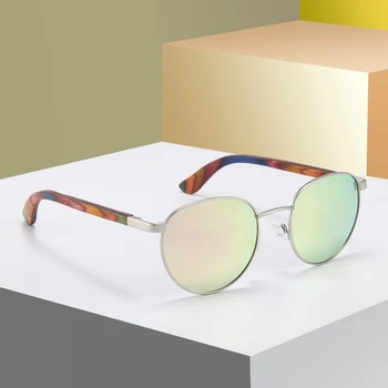 2024 Hot Selling handmade Wood Sunglasses Shades metal frame Polarized sunglasses Bamboo Wooden Sunglasses For Men