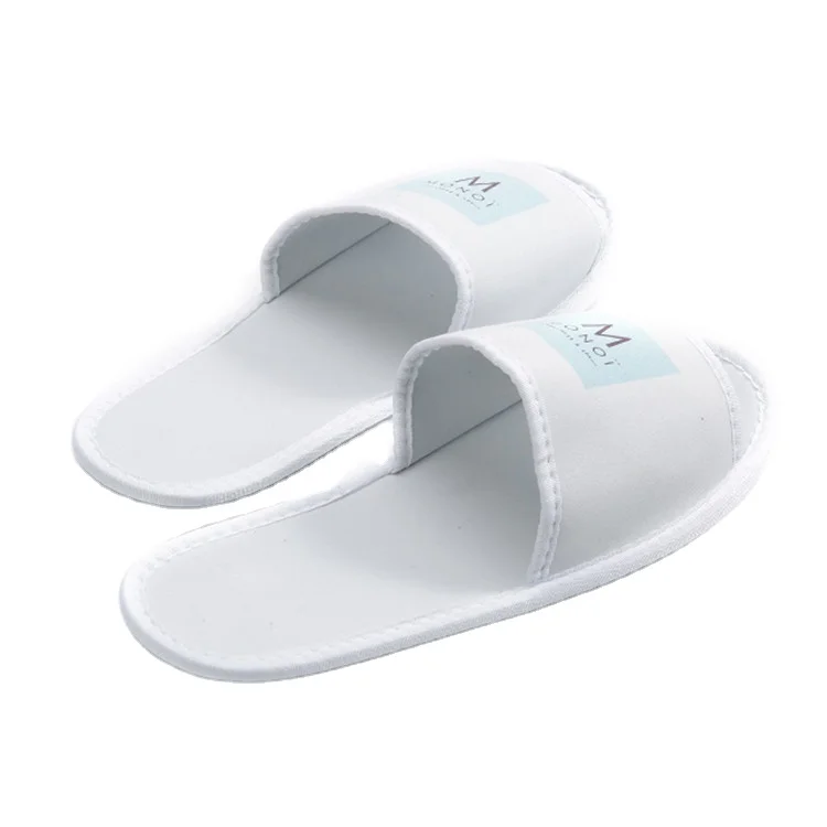 plain white spa slippers