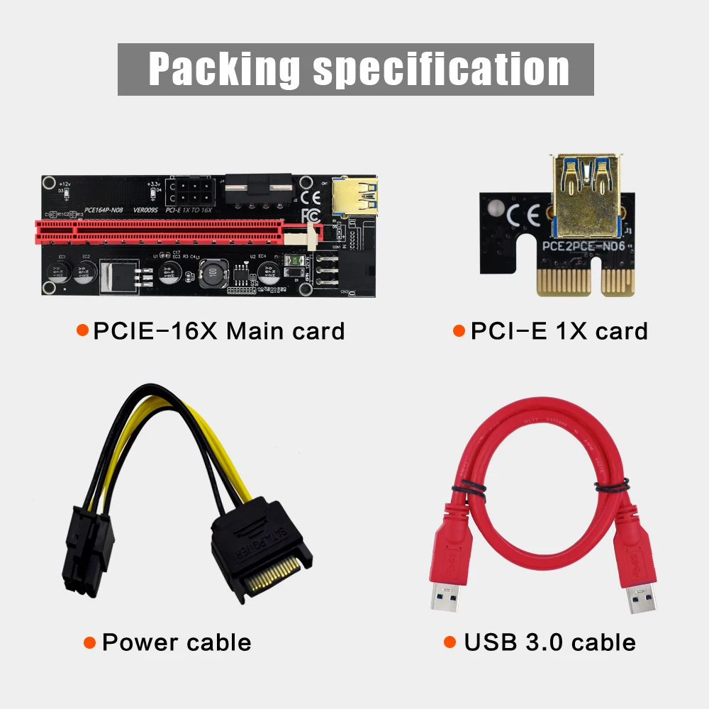 Usine Vente Directe Pcie Riser Ver 009s Pci e Riser 1x À 16x D