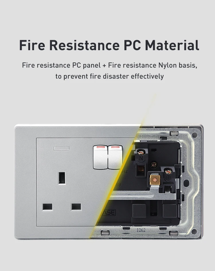 SIASE British Standard 20A water heater switch with indicator grey color