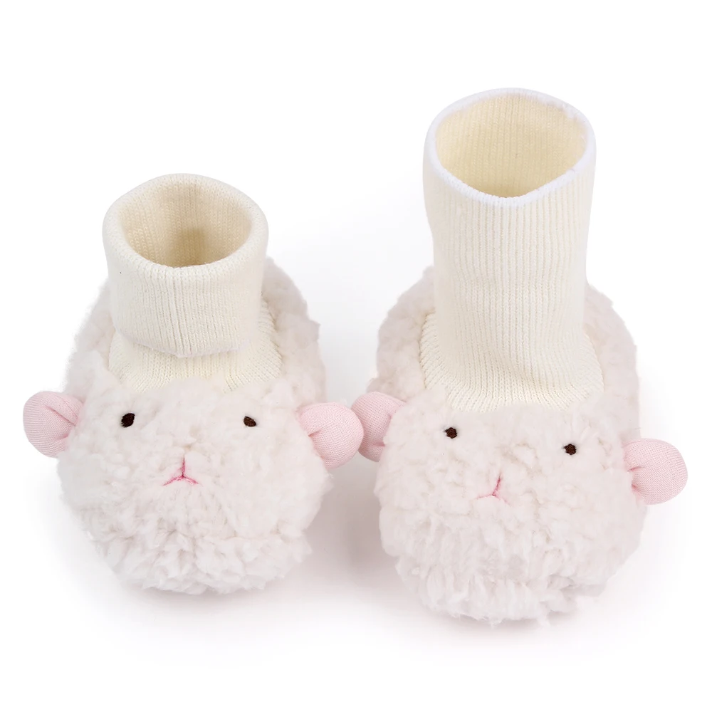 Cute Cartoon Solid Color Furry Animal Autumn and Winter Baby Comfortable Warm Socks Cotton Boots manufacture