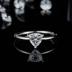 Diamond Gold Abiding Jewelry Wholesale 1.0Ct Trillion Shape Diamond Gold S925 Silver 1carat Moissanite Ring