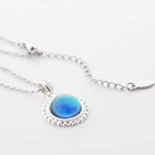 Jewellery Silver Free Sample Fashion Jewellery Silver Plated Mood Stone Charm Necklaces For Women
