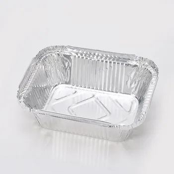 Laixin Oem Logo Disposable Airline Rectangle Kitchen Use Aluminum Foil Containers Tray For Food Packaging