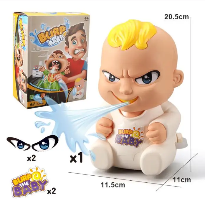 Burp the baby game crying baby doll water spray toy Family Table Board Game interactive toy for children