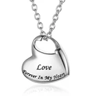 Urn Personalized Lettering Love Heart Urn Necklace Ashes Holder Stainless Steel Urn Pendants