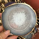 Purple Agate Agate Wholesale Purple Black Gold Silver Trimming Agate Stone Coaster