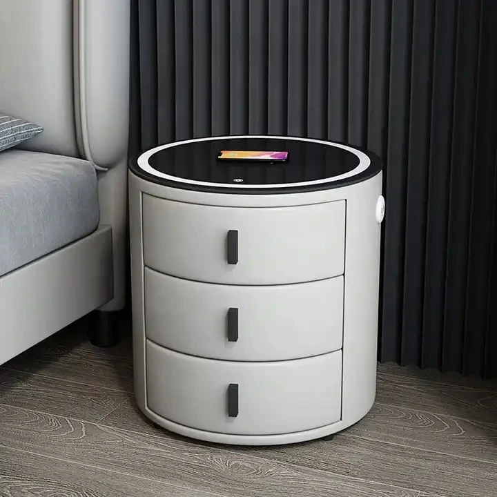 Smart Furniture Multiple Function Speaker USB Charging Ports Bedside Table Nightstand Wireless Charging