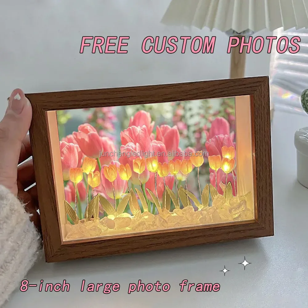 diy 3d photo frame tulip night light