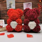 Wedding Gift 25cm Pe Rose Bear Handmade Artificial Flower Bears Wedding Birthday Valentines Gift Oso De Rosa