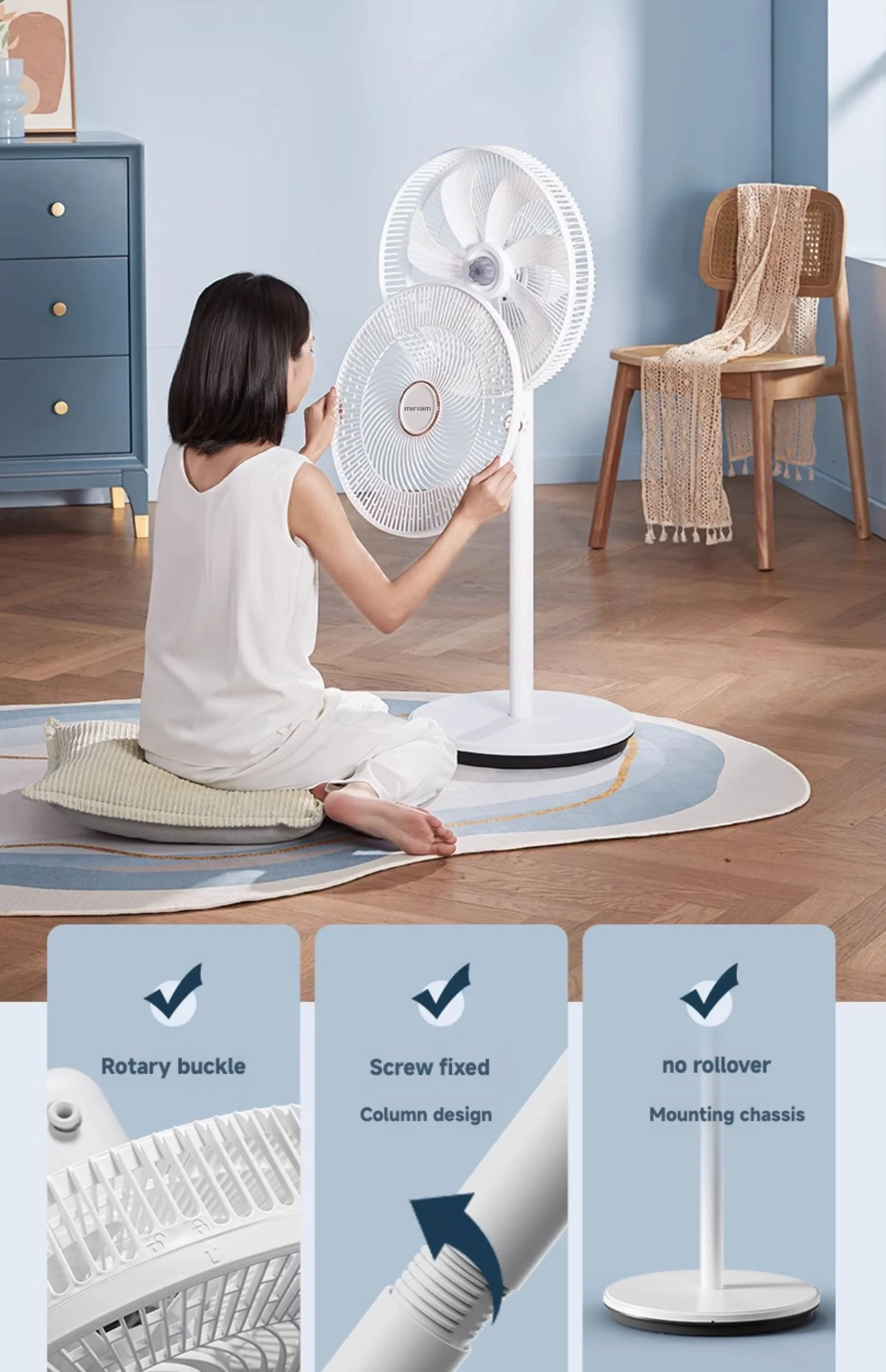 Speeds Silent Stand Fan, 110v, 220v - detail 22