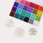 Amazon Hot Selling 2-4mm 24 Colors DIY Acrylic Plastic Beads Craft Kit Set With Tools Inside For Jewelry Bracelet Making