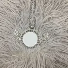 2020 New Fashionable High Quality Sublimation HipHop Angle Wings Necklace Customized Photo Jewelry