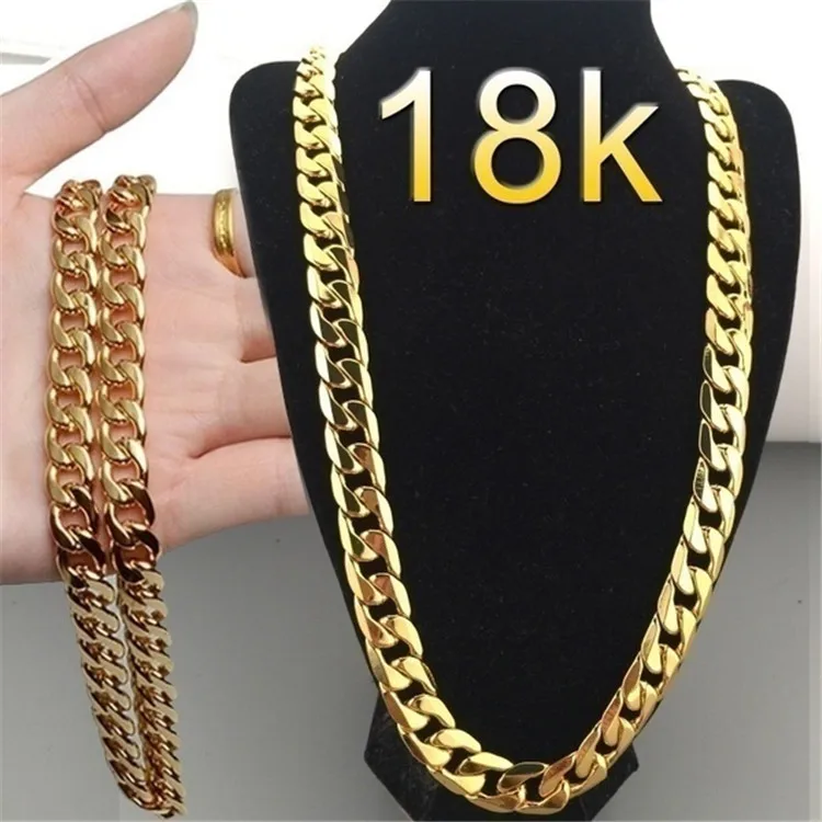 Men's 18k Gold Necklace 6mm Width Chain 