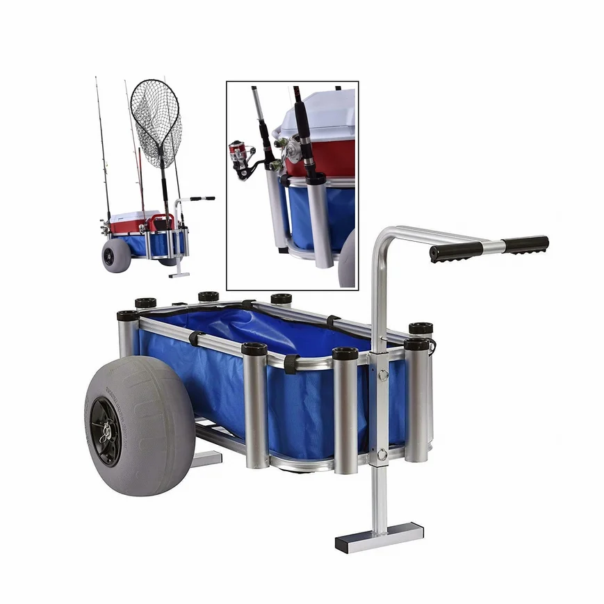 SURF Pesca carrello 4 RUOTE TROLLEY ROLLING Utility COOLER CARRELLI Dolly Pull Wagon 