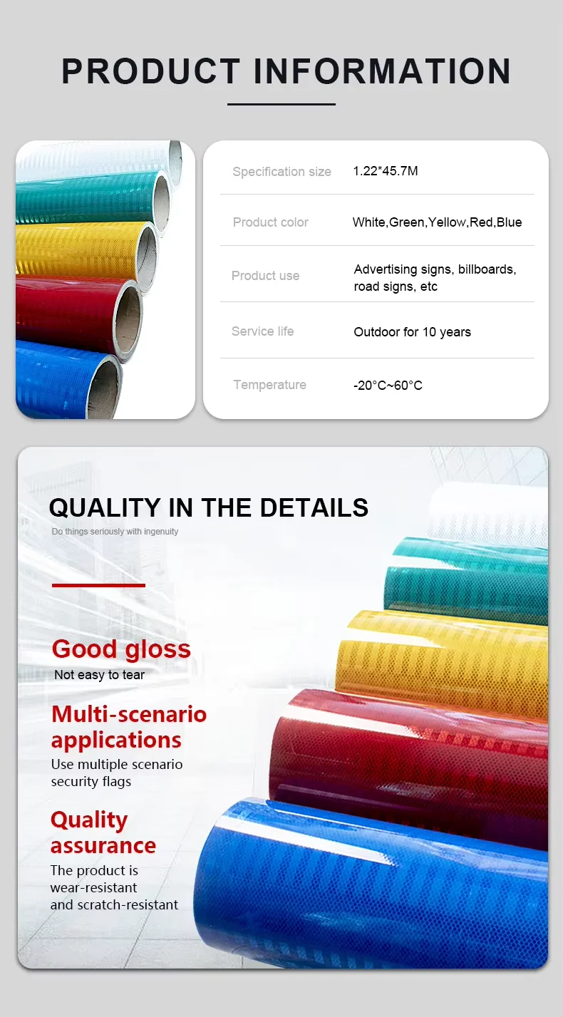 3HAO 10 Years Durability HIP Grade PMMA Acrylic Reflective Vinyl Reflector Roll for Safety High Way Traffic Signs manufacture