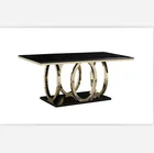 Table 2021 New Light Luxury Modern Stainless Steel Dining Table Home Marble Table