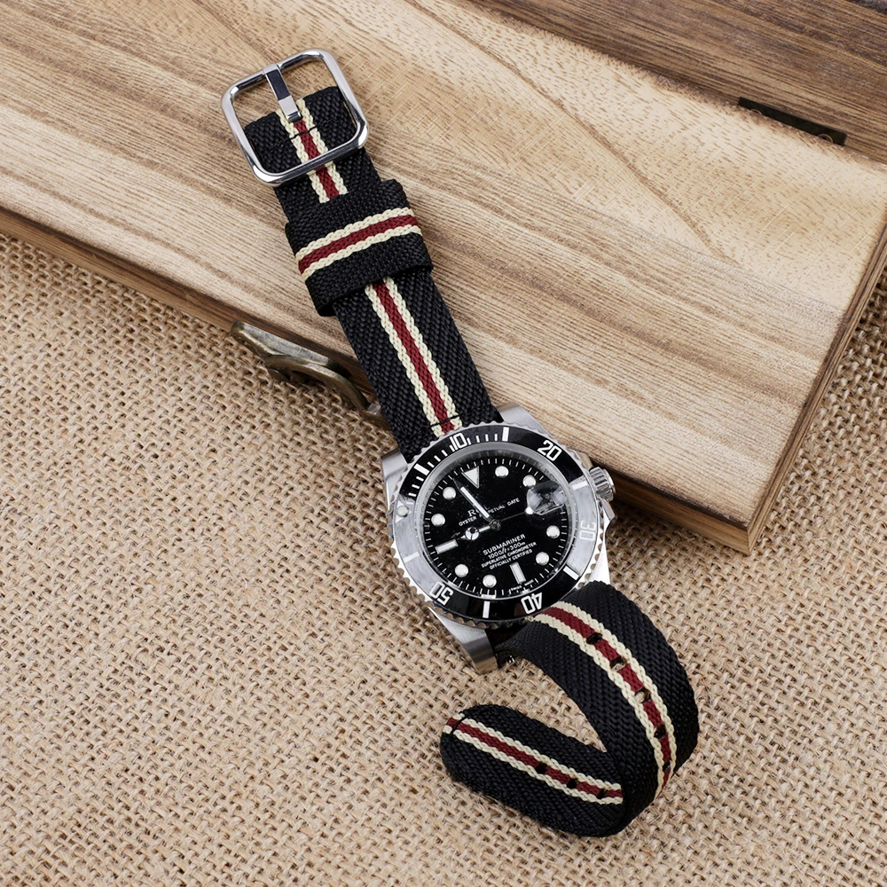 20mm 22mm Two Piece High Density Nylon Watch Straps With Quick Release