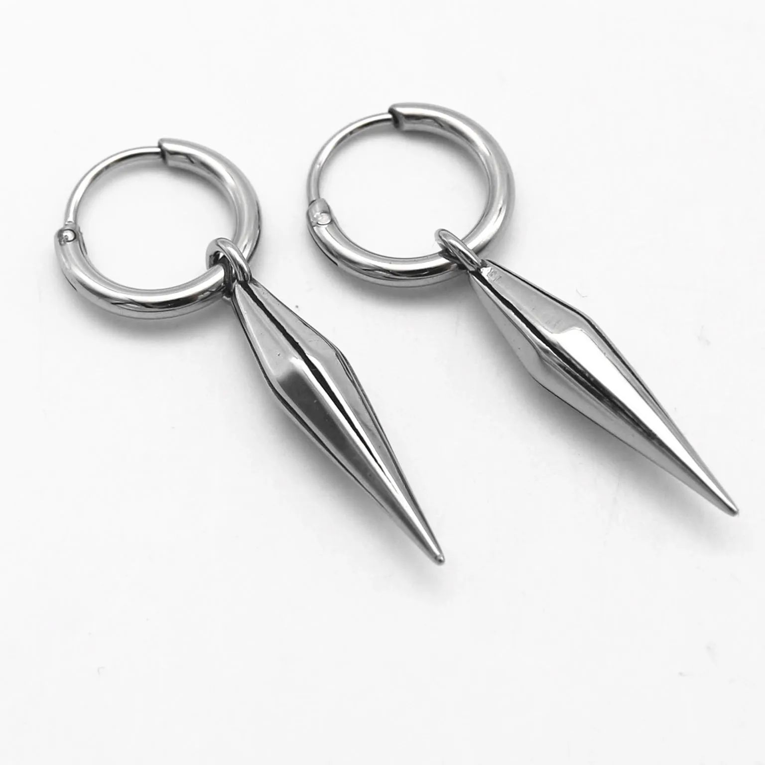 Large Hoop Exaggerated Silver Awl Earrings