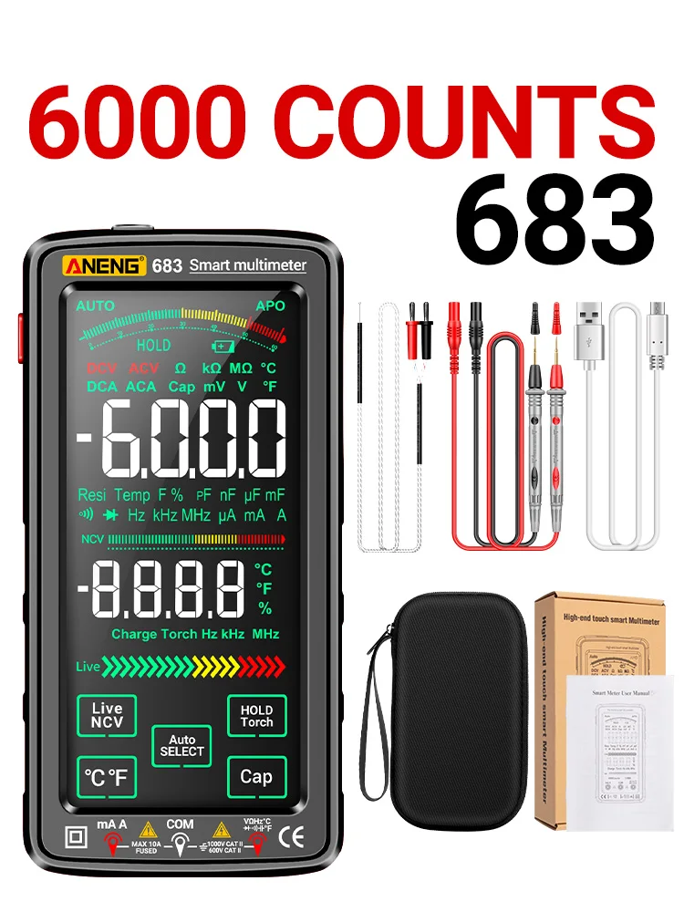 Aneng High End Touch Smart Multimeter Counts Multimetro Test